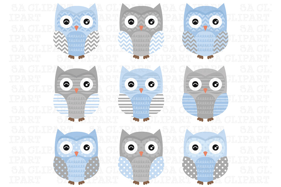 Cute Owl Clipart in Illustrations - product preview 8