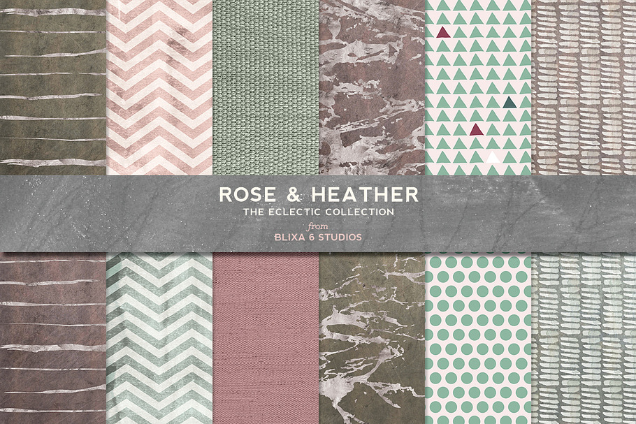 Rose & Heather Silvered Watercolors