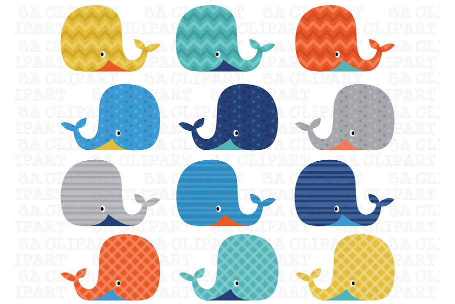 Whale Clip Art in Illustrations - product preview 8