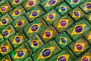 Brazil Flag Urban Grunge Pattern