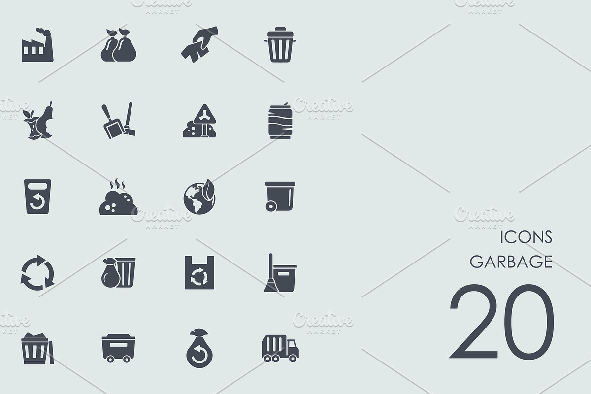 Garbage icons in Graphics - product preview 8