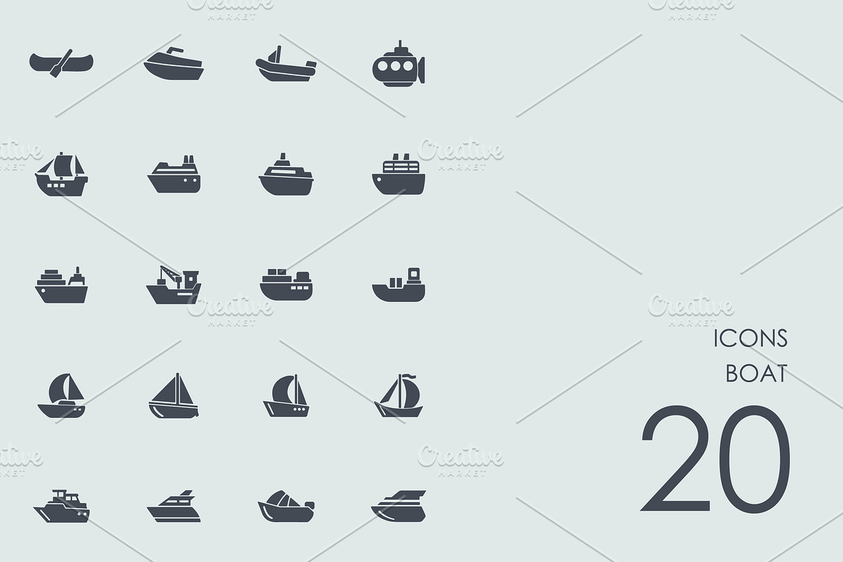 Boat icons in Graphics - product preview 8