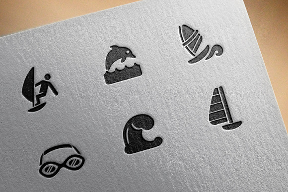 Windsurfing  icons in Graphics - product preview 3