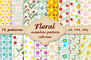 Floral seamless patterns collection 