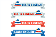 Set of learn english baners