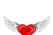 heart with wings. Vector