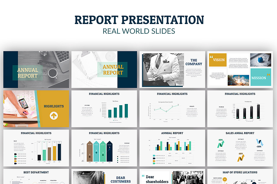 Annual Report |Powerpoint + A4 Print in PowerPoint Templates - product preview 8