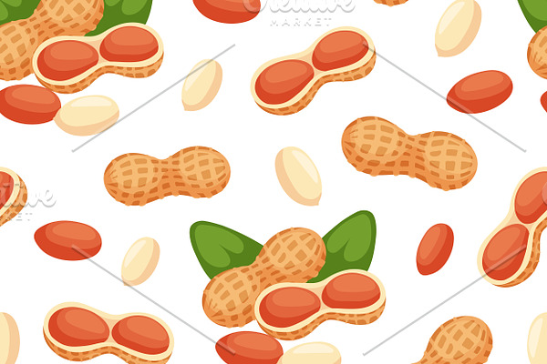 Seamless pattern with nuts vector