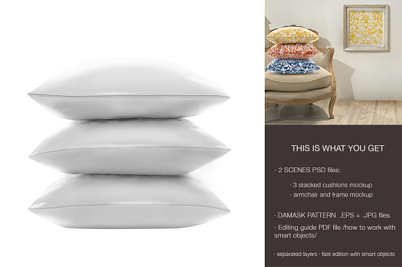 Pillow stack MOCK UP in Product Mockups - product preview 1
