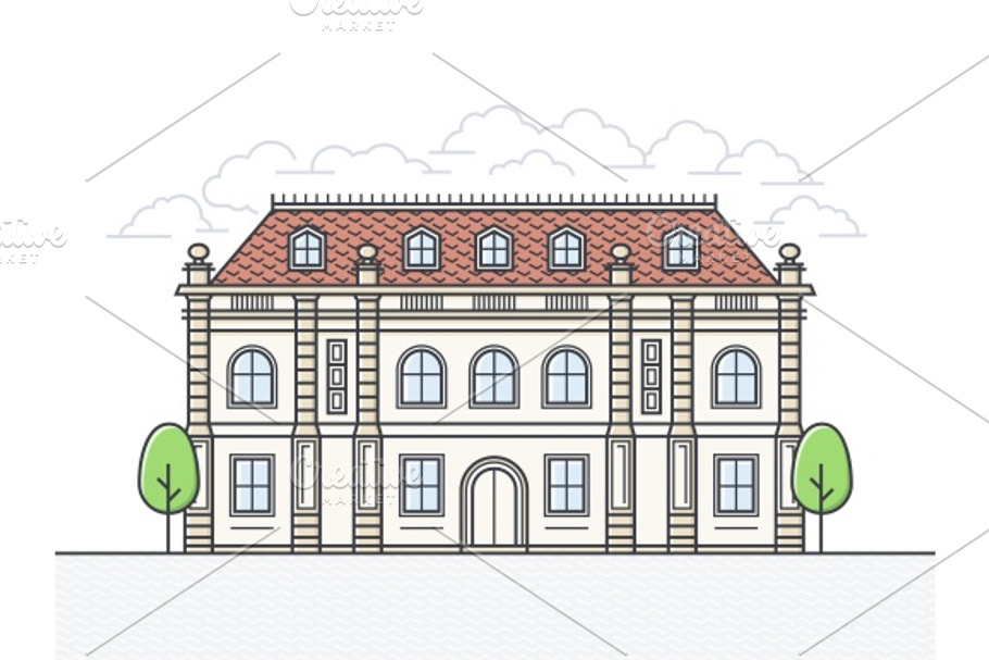 Chateau vector icon in Illustrations - product preview 8