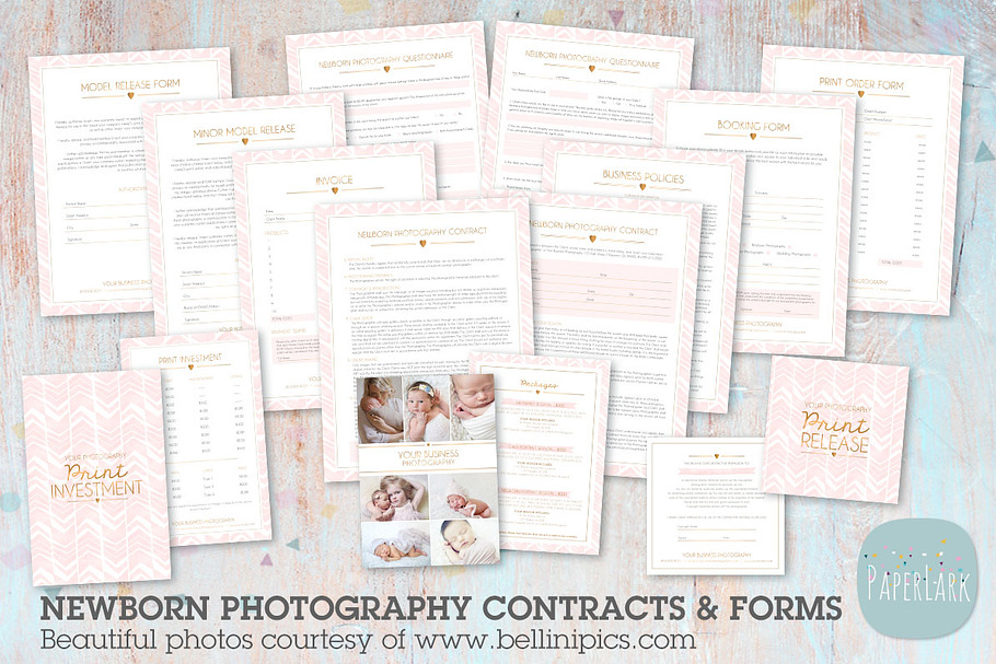 NG035 Newborn Photography Forms in Stationery Templates - product preview 8