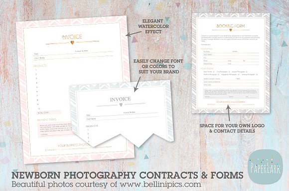 NG035 Newborn Photography Forms in Stationery Templates - product preview 1