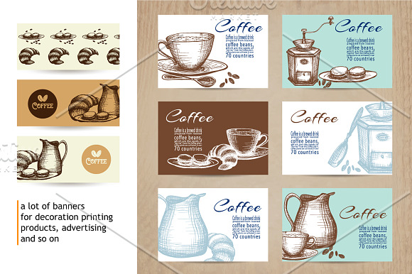 Sketch Coffee Set in Illustrations - product preview 3