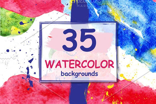 35 watercolor backgrounds.  