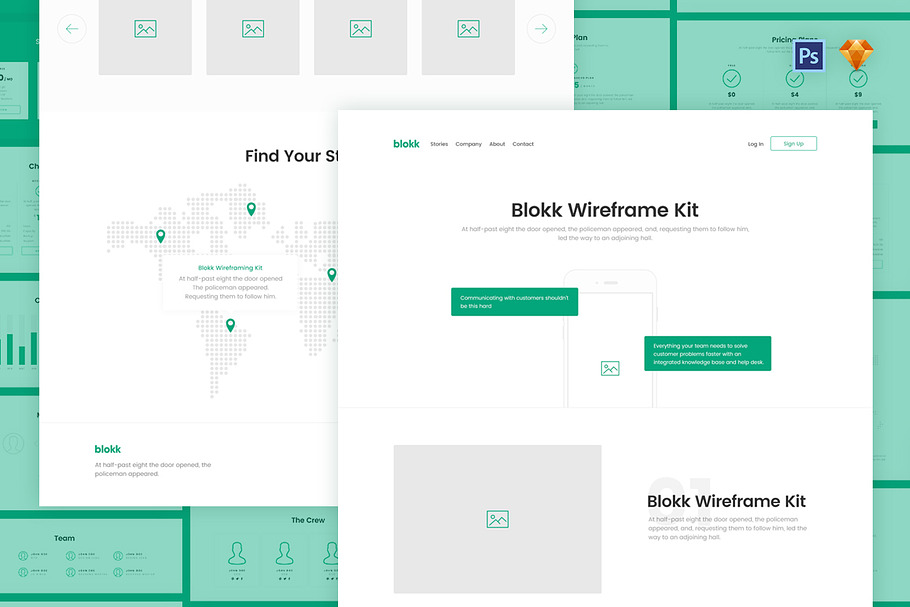 Blokk Wireframe Kit in Wireframe Kits - product preview 8