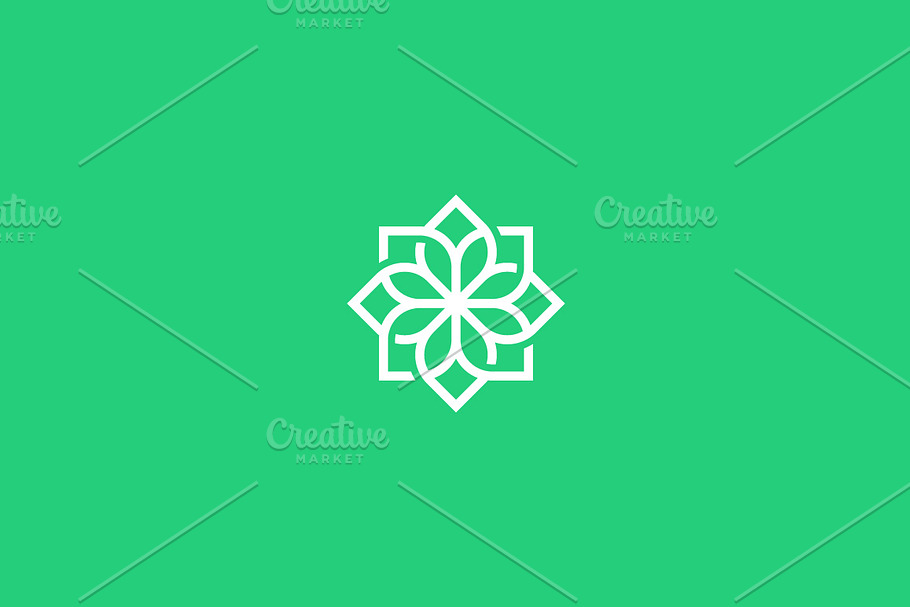 flower swirl line logo
