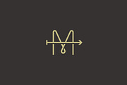letter M arrow logo design