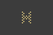 Stars letter H vector logo