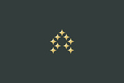 Stars letter A vector logo