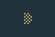 Stars letter D vector logo