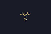 Stars letter T vector logo