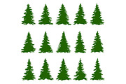 Conifer Trees Set and Backgrounds