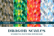 Dragon Scales Seamless Patterns