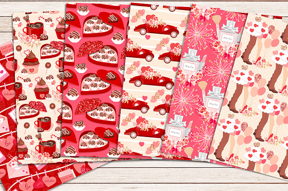 BE MY VALENTINE digital paper in Patterns - product preview 1