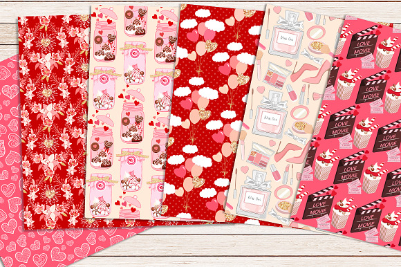 BE MY VALENTINE digital paper in Patterns - product preview 2