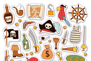 Vector pirate stickers set