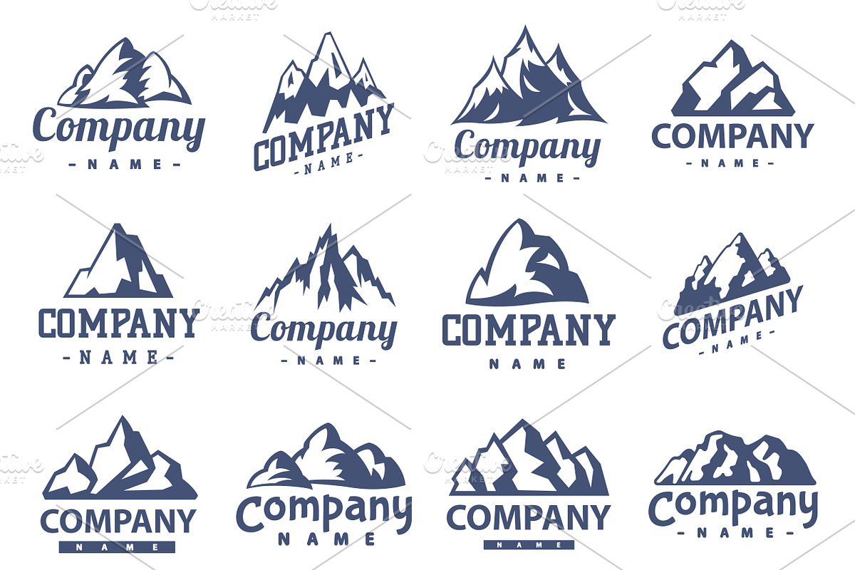 Vector set of mountain logo in Illustrations - product preview 8