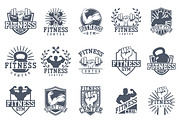 Monochrome fitness vector logo