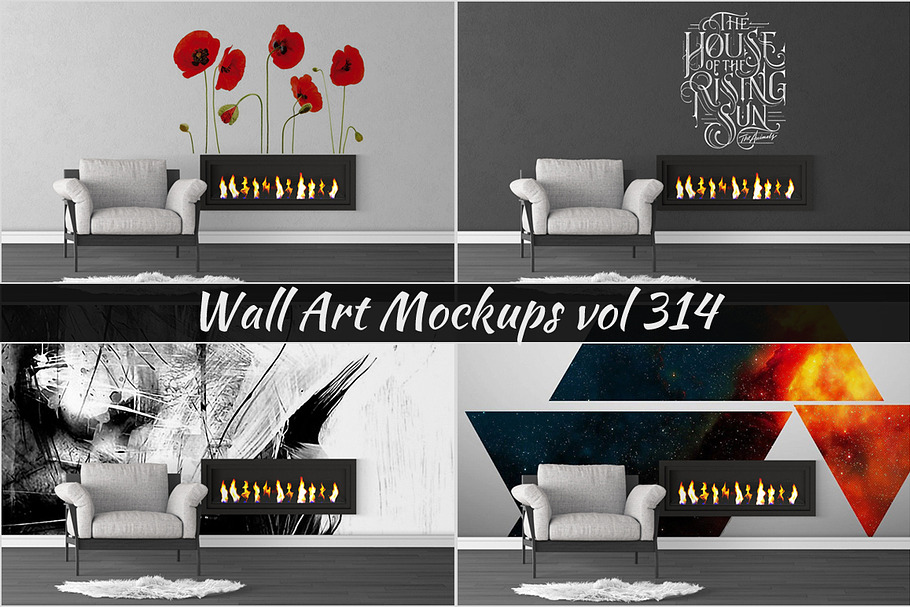 Wall Mockup - Sticker Mockup Vol 314 in Print Mockups - product preview 8