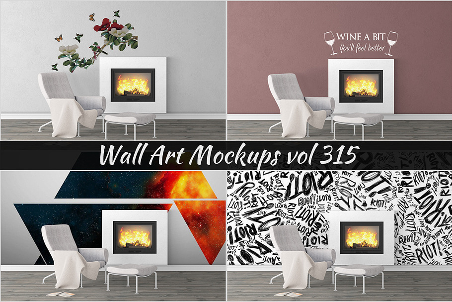 Wall Mockup - Sticker Mockup Vol 315 in Print Mockups - product preview 8