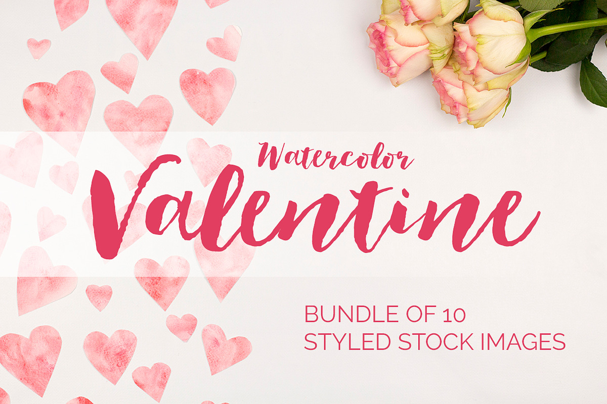 Watercolor Valentine Photo Bundle in Product Mockups - product preview 8