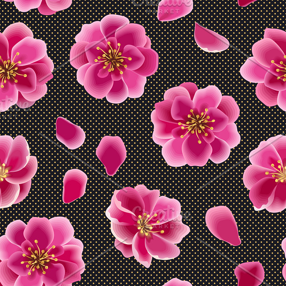 Sakura blossom patterns set in Patterns - product preview 1