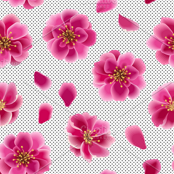 Sakura blossom patterns set in Patterns - product preview 3