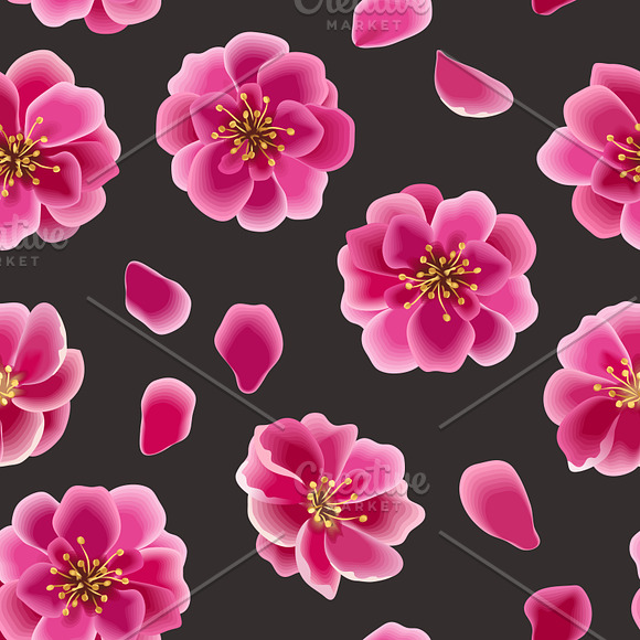Sakura blossom patterns set in Patterns - product preview 4