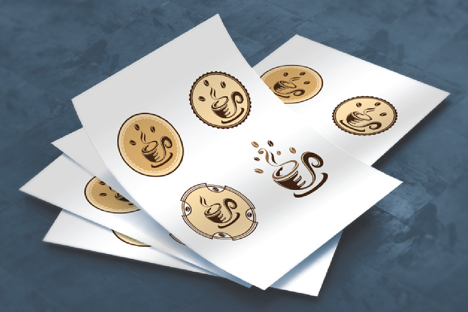 4 Hot Coffee Bean Cafe Cup Logo in Logo Templates - product preview 8