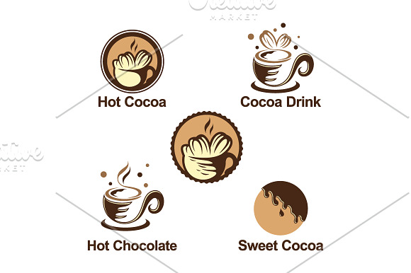 5 - Hot Sweet Cocoa Chocolate in Logo Templates - product preview 3