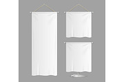 Textile Banners with Folds Set. 