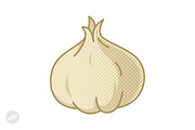 Garlic Cartoon Vector