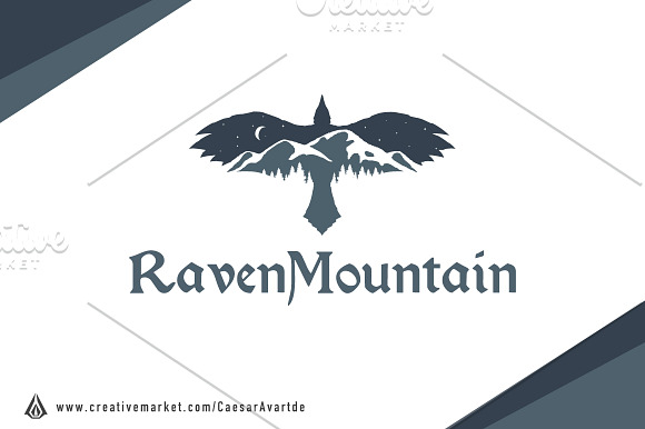 Raven Mountain Logo Template in Logo Templates - product preview 1