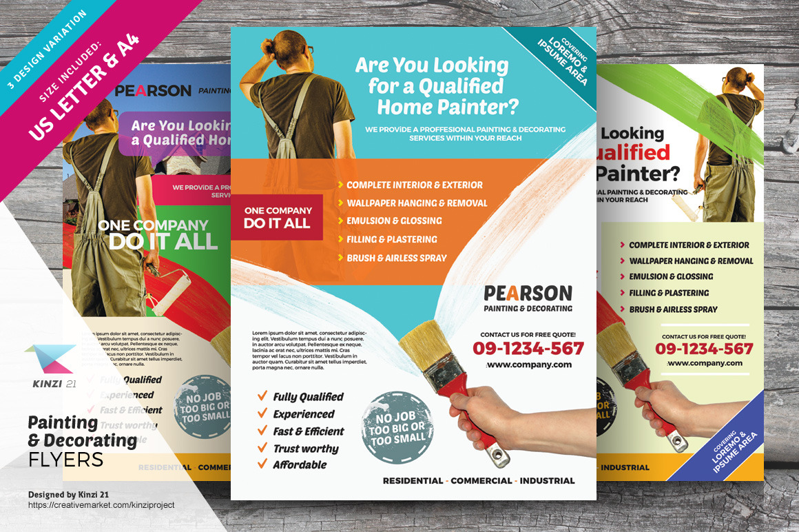 Painting & Decorating Flyers Creative Flyer Templates Creative Market