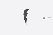 Vector thunder flat design icon