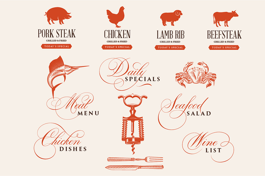 Restaurant Menu Lettering & Graphics