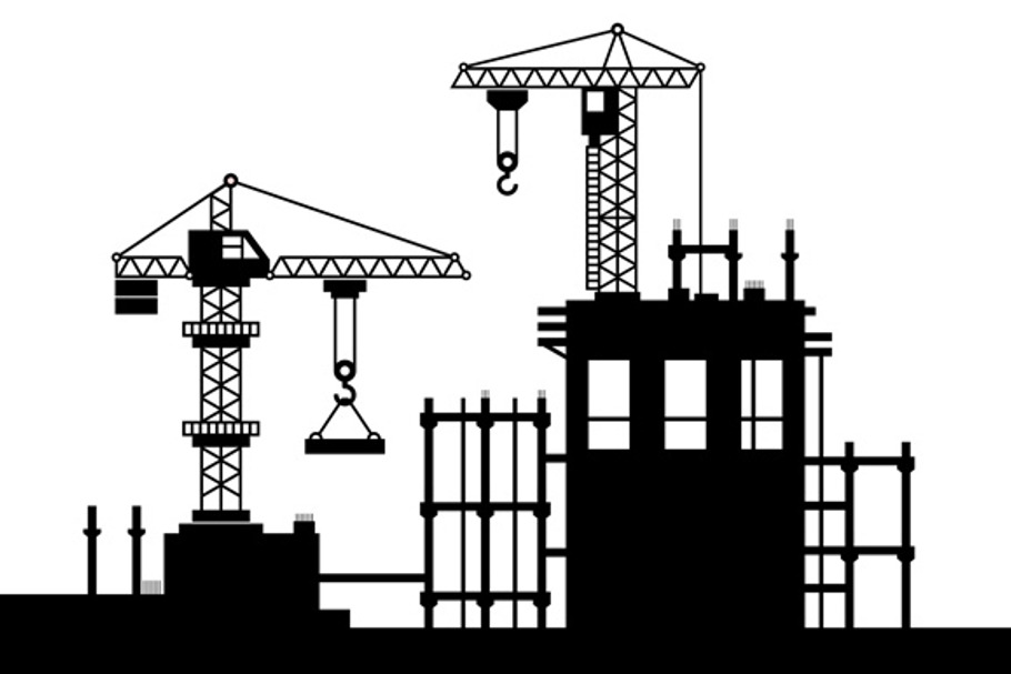 Construction Site with Tower Cranes in Objects - product preview 8