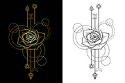 Rose Tattoo+2Seamless Patterns