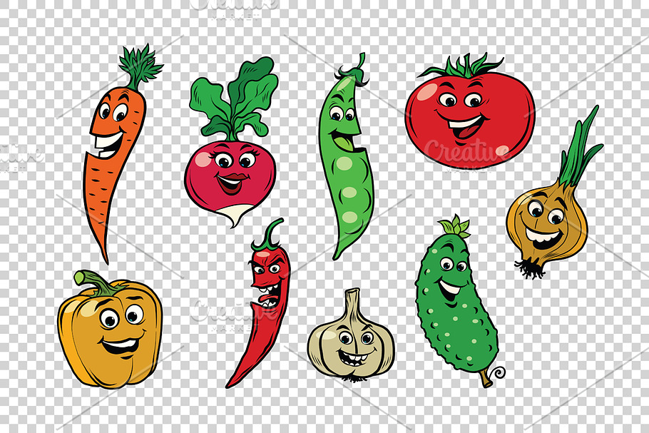 cute vegetable characters