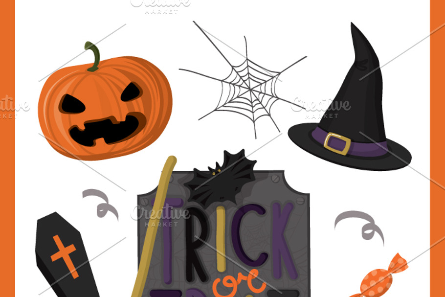 Spooky vector set in Objects - product preview 8